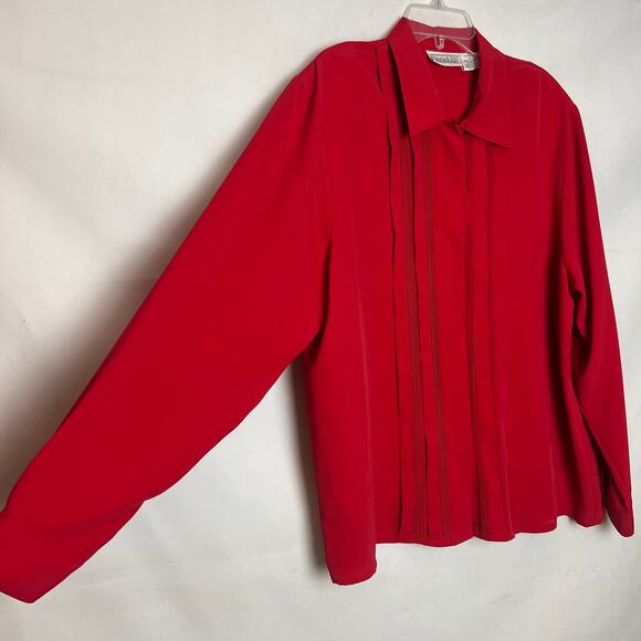 Christie & Jill Vintage Red Button Down Top Size 14 - Picture 5 of 11